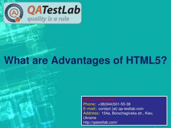 What are Advantages of HTML5?