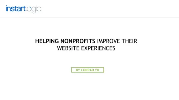 Helping Non-Profits Improve Their Website Experiences