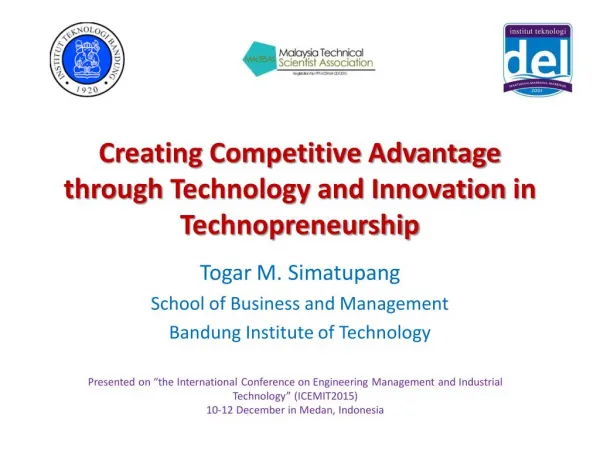 Creating Competitive Advantage through Technology and Innovation in Technopreneurship