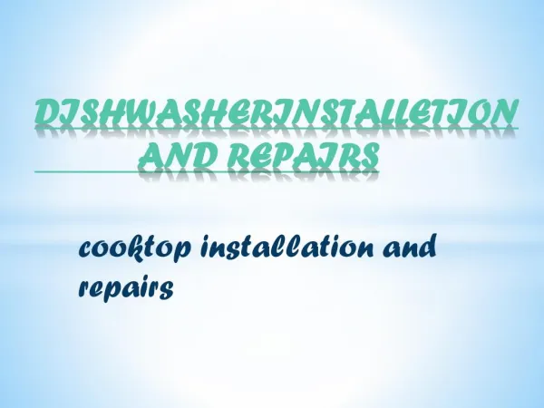 dishwasher installation and repairs