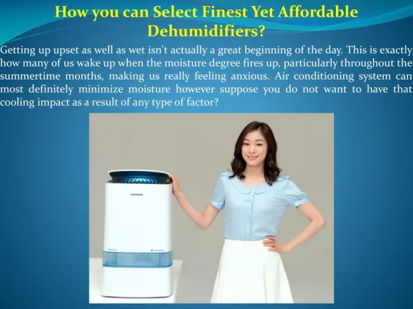 How you can Select Finest Yet Affordable Dehumidifiers