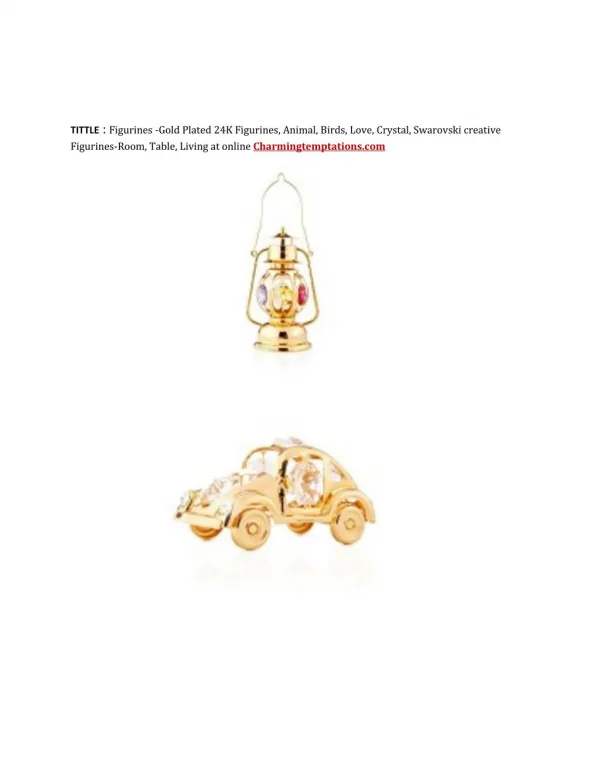 Gold Plated Figurines, Ornaments, Music Box, Night Lights, Picture Frames, Wind Chimes 24K at gift online Charmingtempta