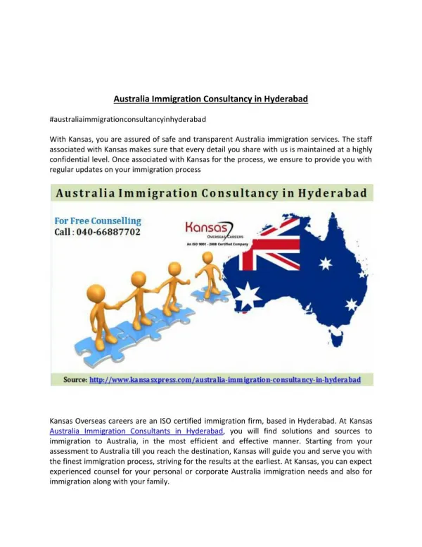 Australia Immigration Consultancy in Hyderabad