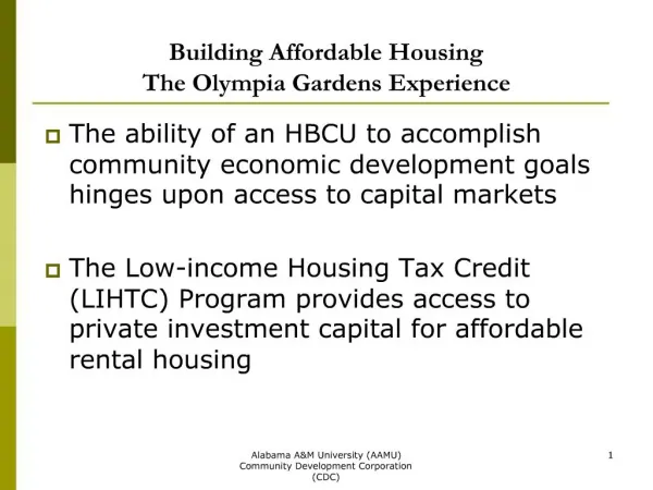 Building Affordable Housing The Olympia Gardens Experience