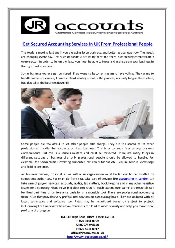 Get Secured Accounting Services In UK From Professional People