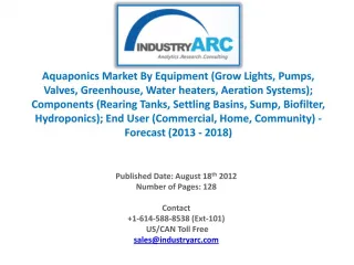 Aquaponics market is having a very potential market. - slide 1