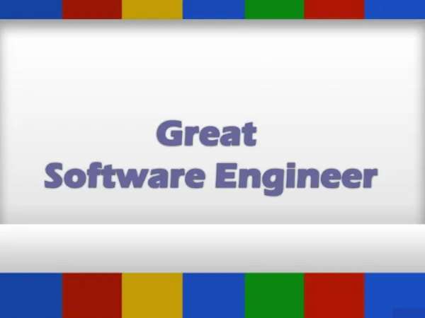 Great Software Engineer