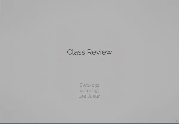 Class Review Presentation