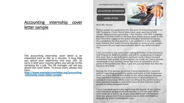 Accounting internship cover letter sample