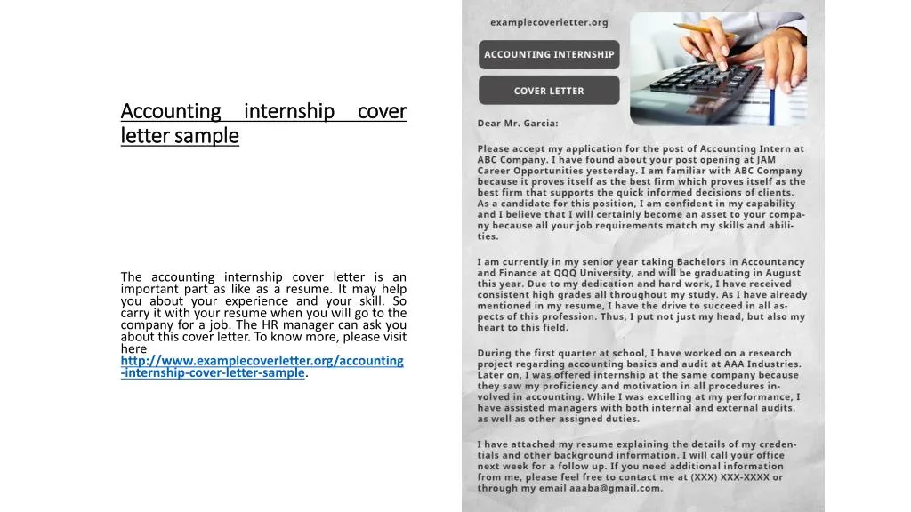 accounting internship cover letter sample