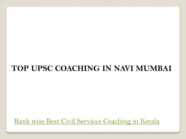 Top upsc coaching in navi mumbai