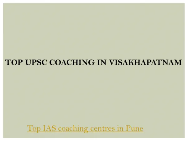 Top upsc coaching in visakhapatnam