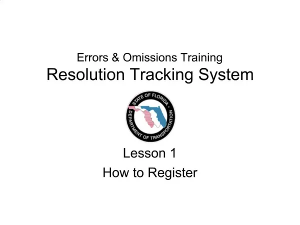 Errors Omissions Training Resolution Tracking System