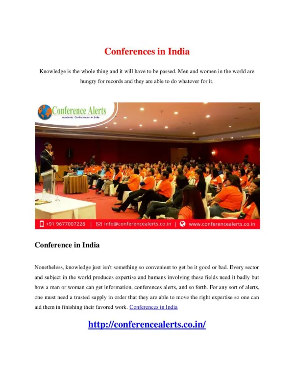 Conferences in India