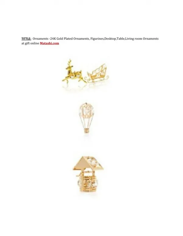 Ornaments -24K Gold Plated Ornaments, Figurines,Desktop,Table,Living room Ornaments at gift online Matashi.com