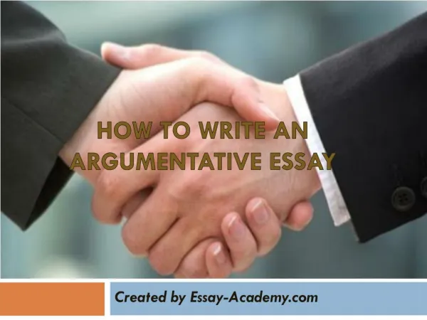 How to Write an Argumentative Essay