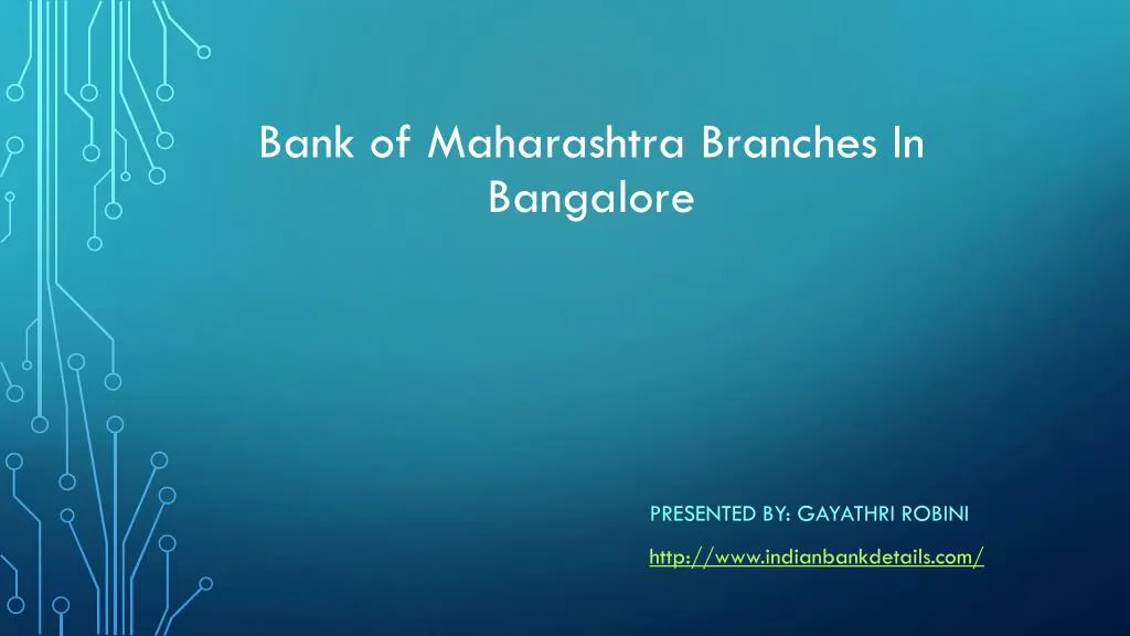 bank of maharashtra branches in bangalore