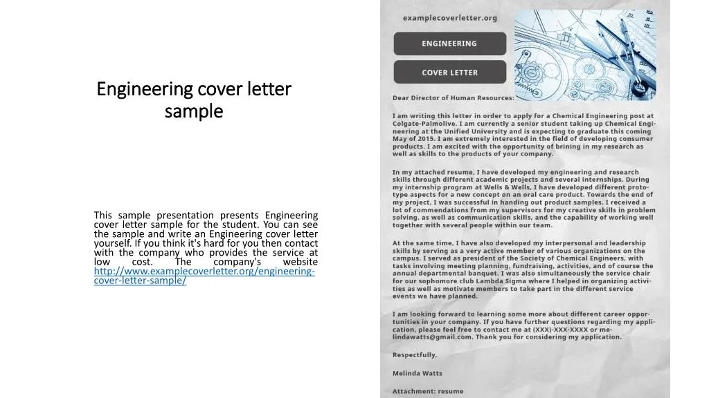 engineering cover letter sample