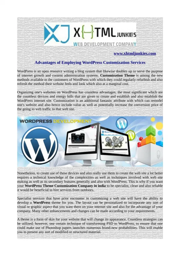 Advantages of Employing WordPress Customization Services