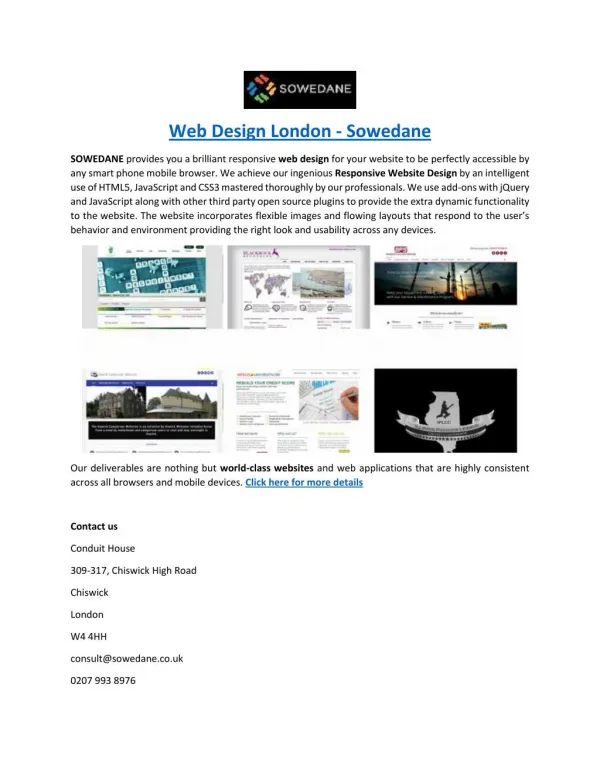 Web Design London - Sowedane