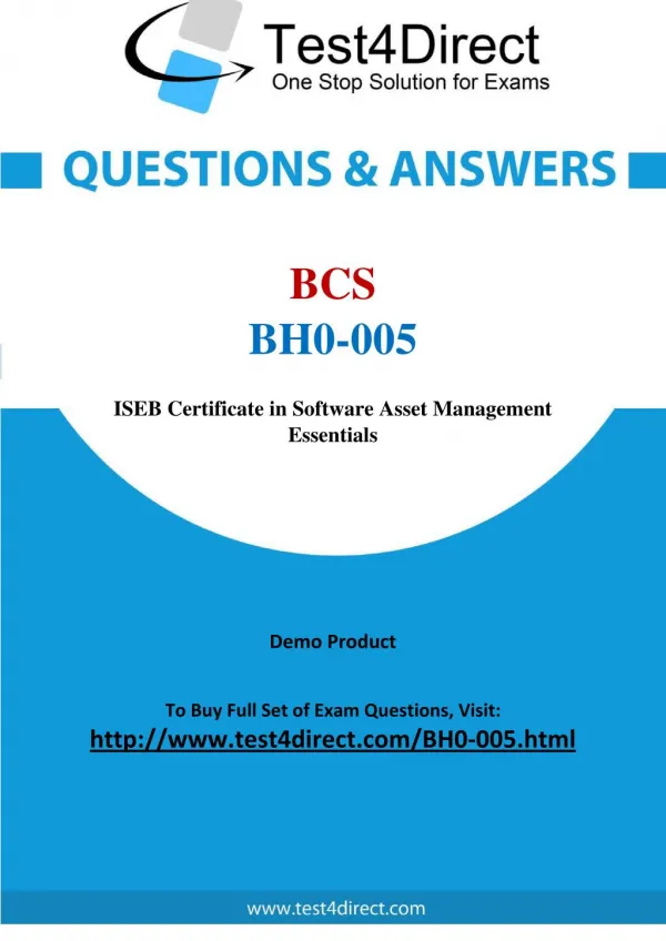BH0-005 BCS Exam - Updated Questions
