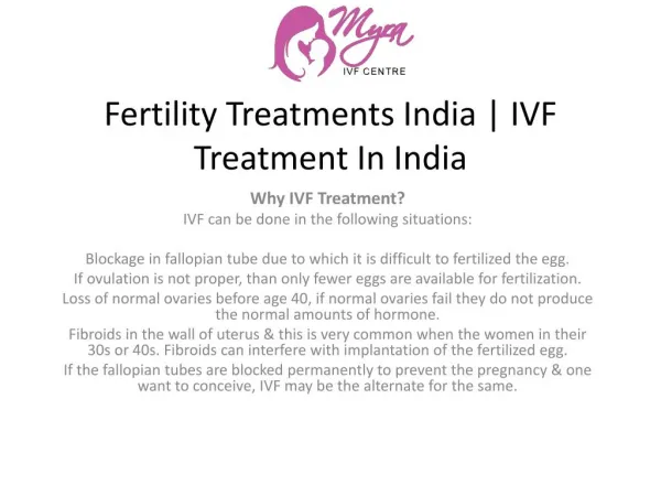 Fertility Treatments India IVF Treatment In India