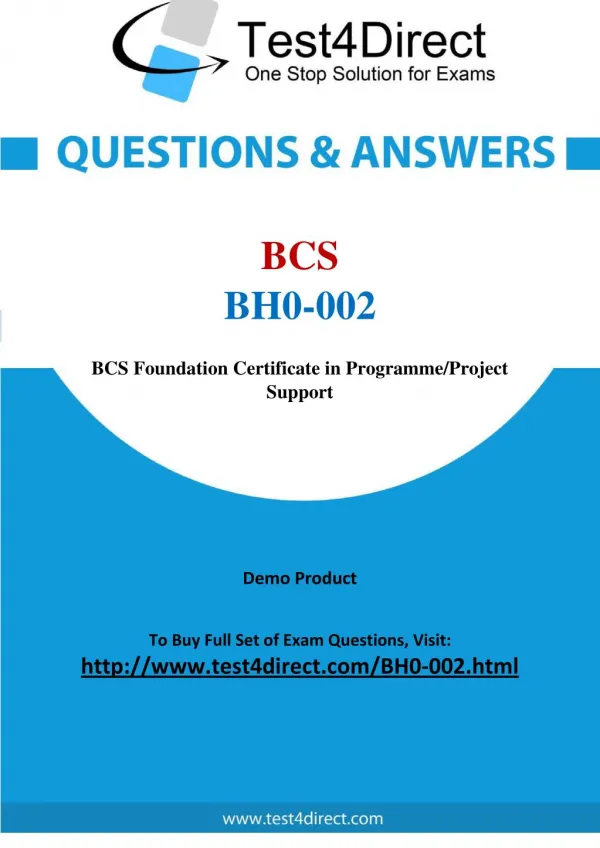 BH0-002 BCS Exam - Updated Questions