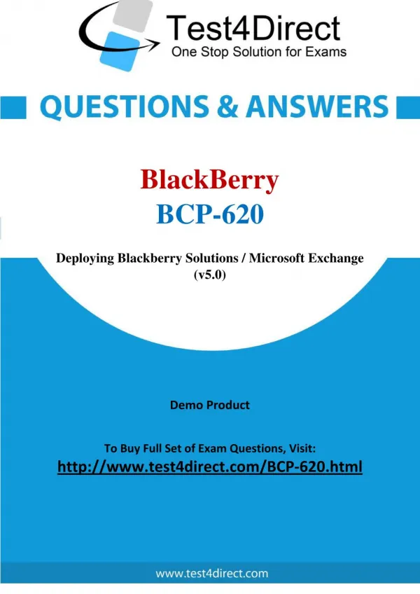 BlackBerry BCP-620 Test - Updated Demo