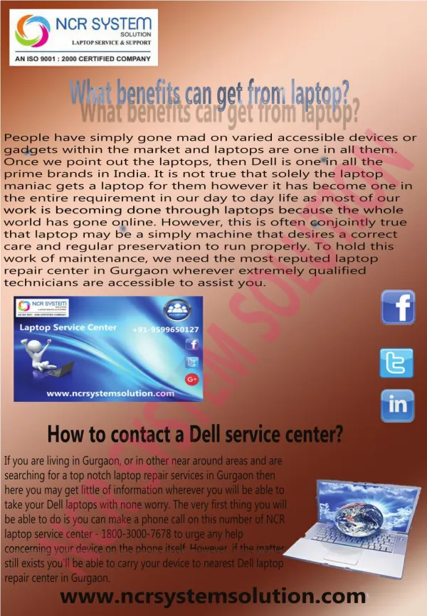 Dell Laptop Service Center in Gurgaon