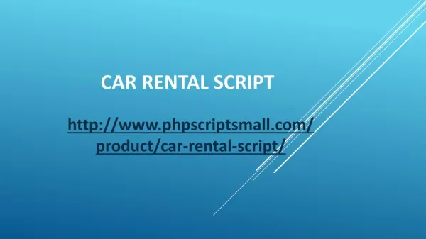 Car Rental Script