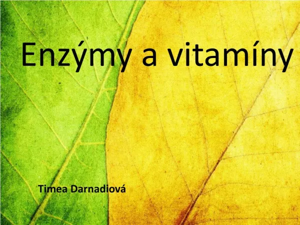 Enzýmy a vitamíny