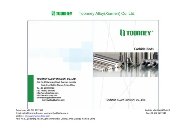 Toonney carbide rods factory
