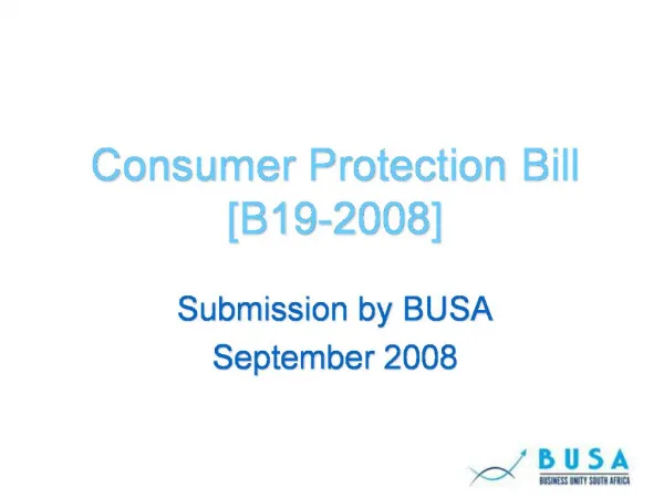 Consumer Protection Bill [B19-2008]