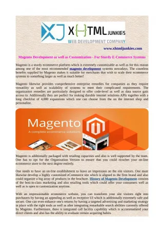 Magento Development as well as Customization - For Sturdy E-Commerce Systems - slide 1