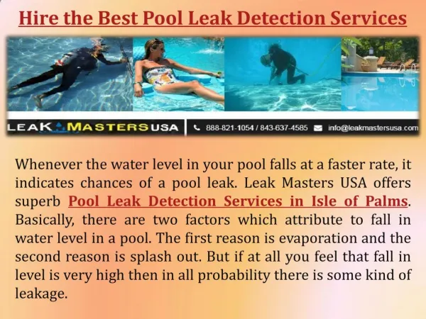 Pool Leak Detection and Repair