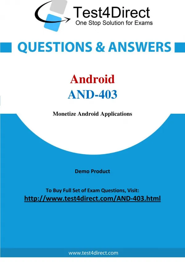 Android AND-403 Test Questions
