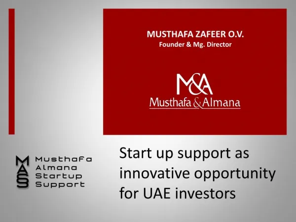 Start up support as innovative opportunity for UAE investors
