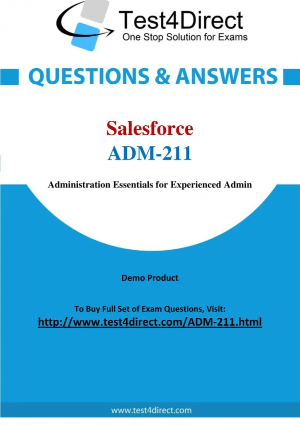 Salesforce ADM-211 Exam Questions