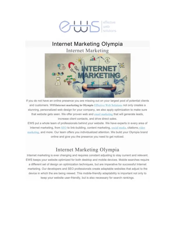 Internet Marketing Olympia