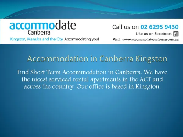 accommodation canberra Kingston