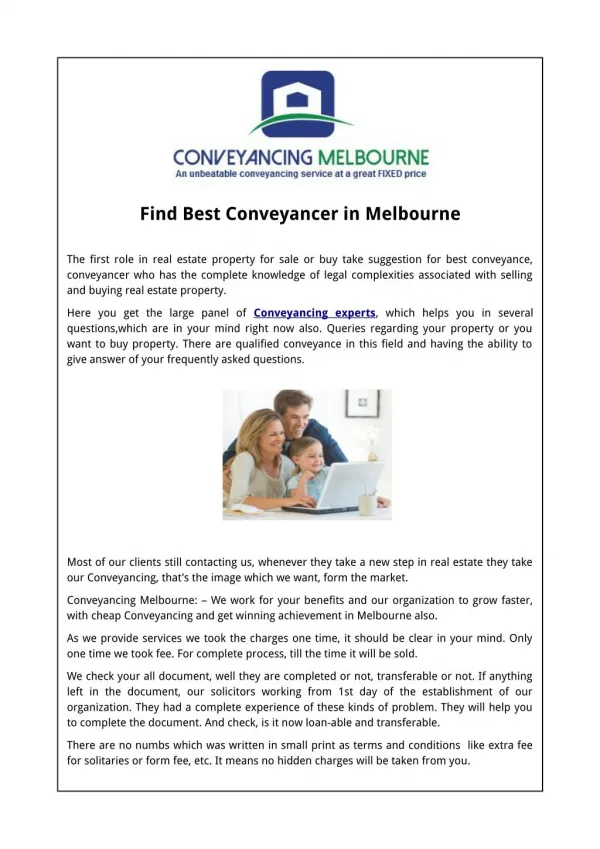 Find Best Conveyancer in Melbourne