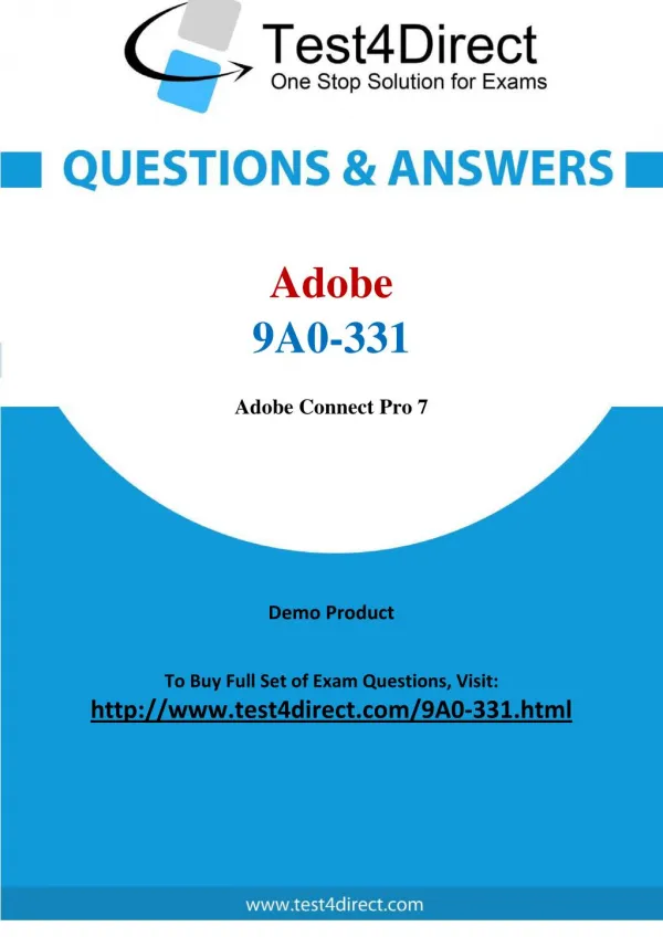 Adobe 9A0-331 Exam Questions