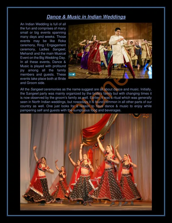 Dance & Music in Indian Wedding