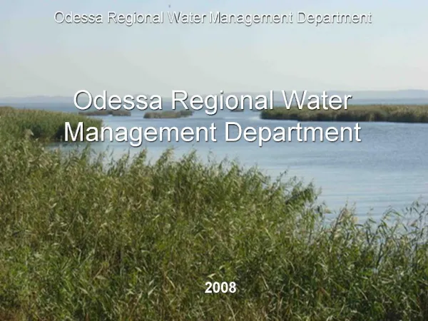 Odessa Regional Water Management Department