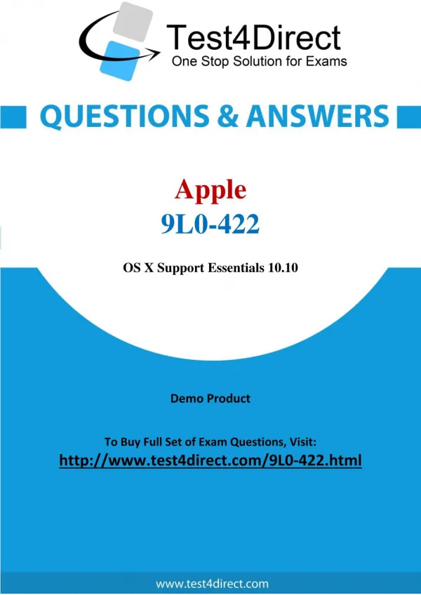 Apple 9L0-422 Exam Questions