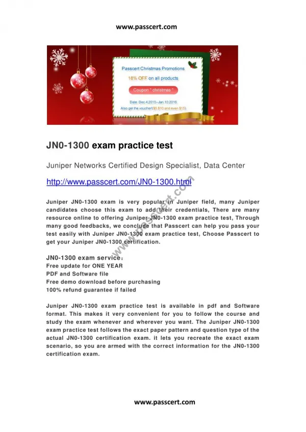 Juniper JN0-1300 exam practice test