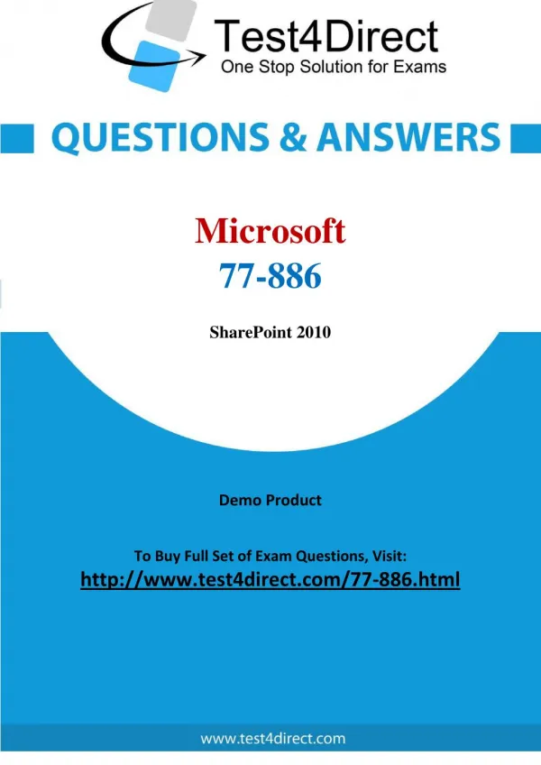 77-886 Microsoft Exam - Updated Questions