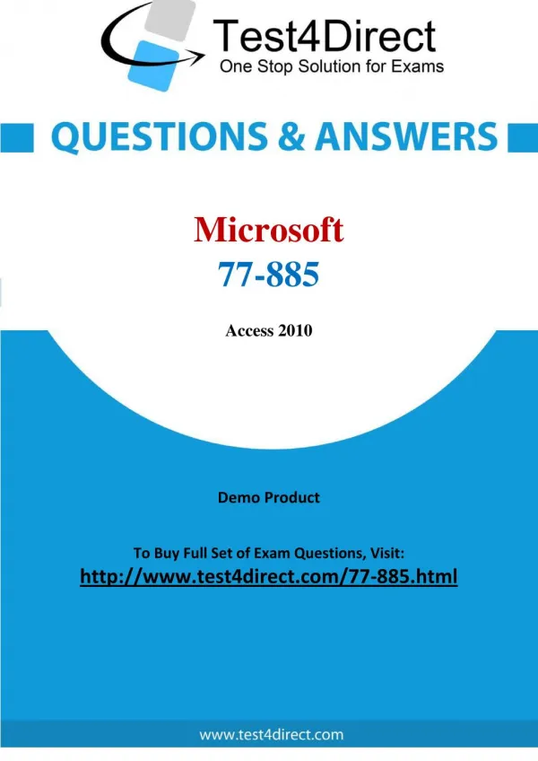 Microsoft 77-885 Test Questions
