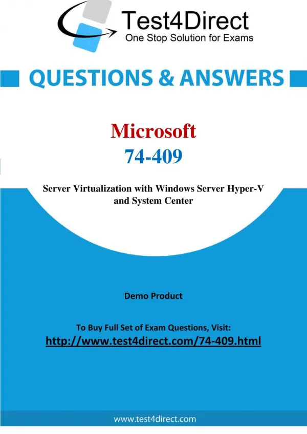 74-409 Microsoft Exam - Updated Questions