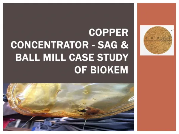 Copper Concentrator - SAG & Ball Mill Case Study of Biokem